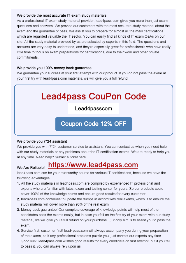 lead4pass AZ-900 coupon
