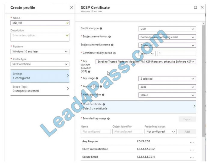 leads4pass md-101 exam questions q7-1
